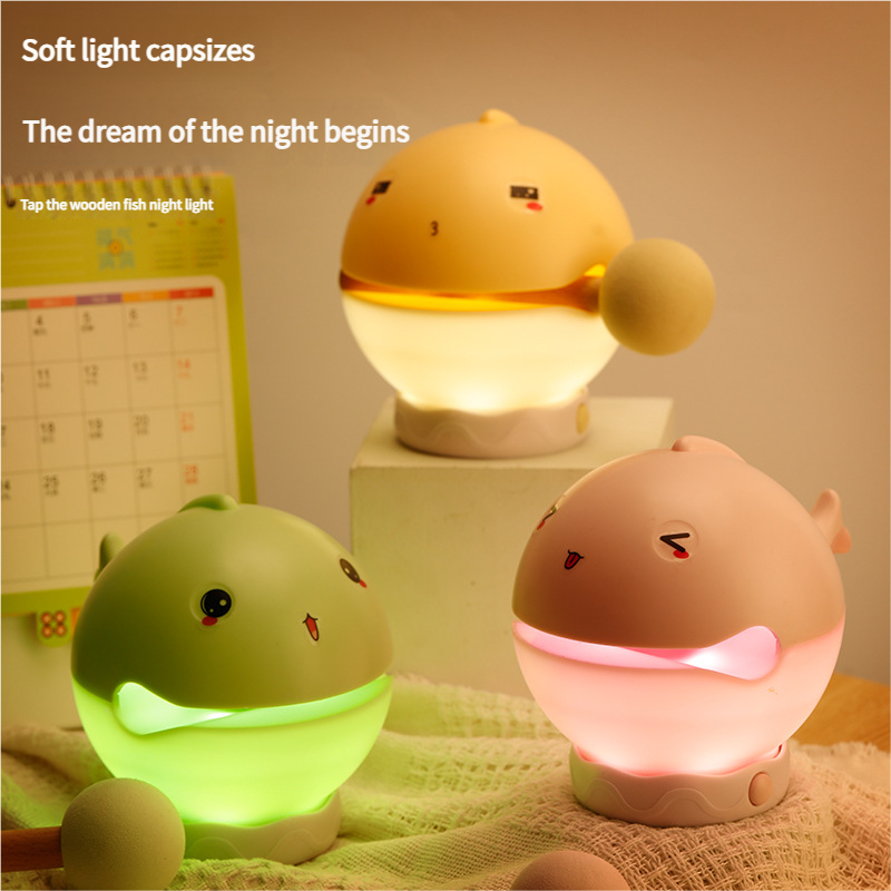Portable rechargeable tapping control night light- 3-Level Dimmable Bedside Lamp(apricot)