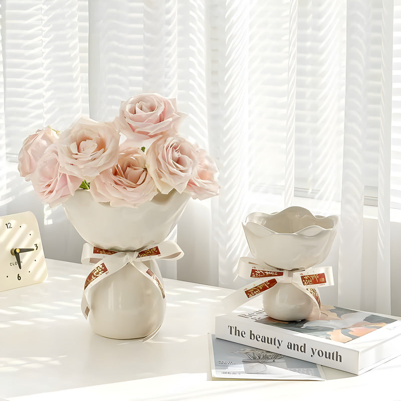 Handcrafted Minimalist Ceramic Vase - Artistic Home Decor Centerpiece(brown)