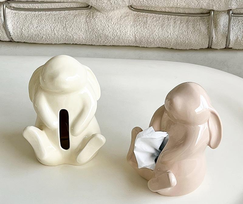 Artisan Ceramic Tissue Box Holder - Medium-High Fired Home Decor Organizer(silvery)