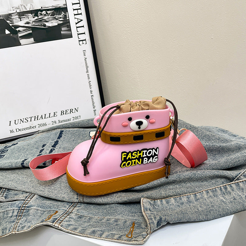 Adjustable Silicone Crossbody Bag - Multi-Way Lightweight Purse with Spacious Design(pink)