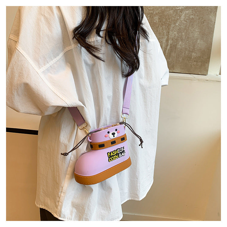 Adjustable Silicone Crossbody Bag - Multi-Way Lightweight Purse with Spacious Design(pink)