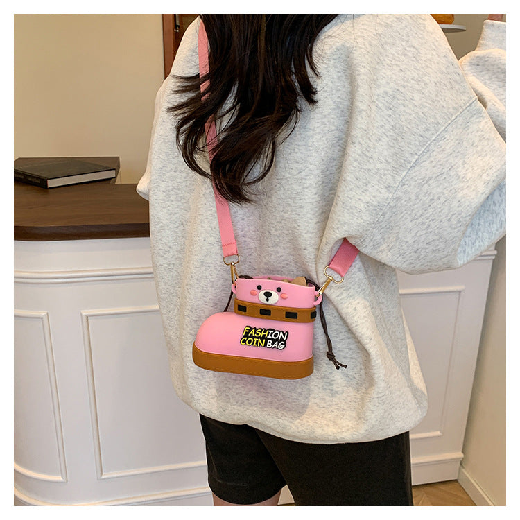 Adjustable Silicone Crossbody Bag - Multi-Way Lightweight Purse with Spacious Design(khaki)