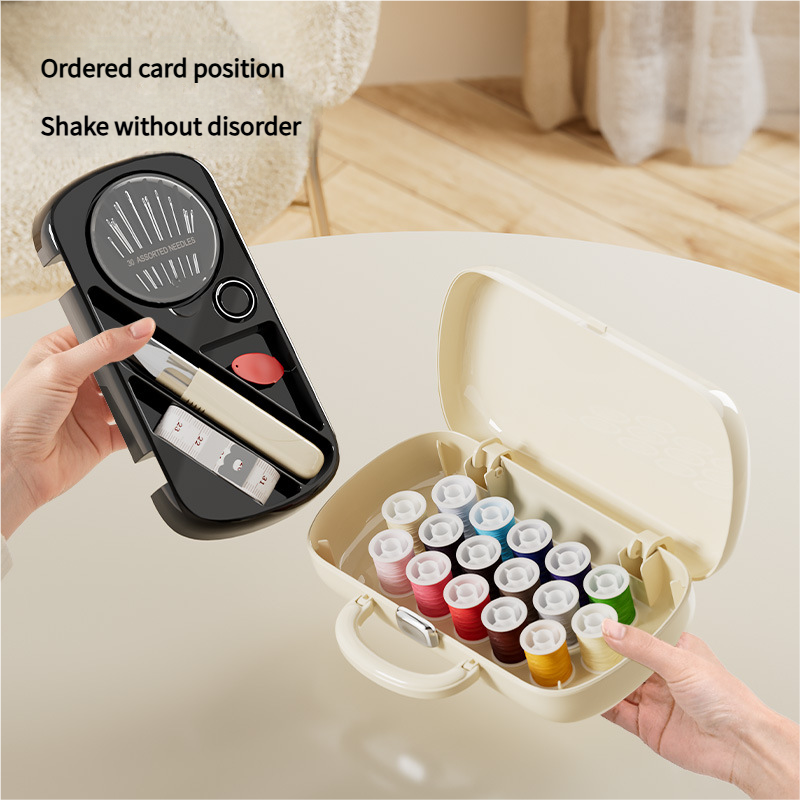 Complete Sewing Kit - Portable with Organized Compartments(red)