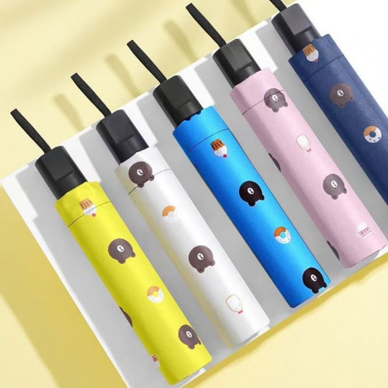 Auto Open/Close 8-Rib Sun & Rain Umbrella - 98cm UV Protection Canopy(yellow)