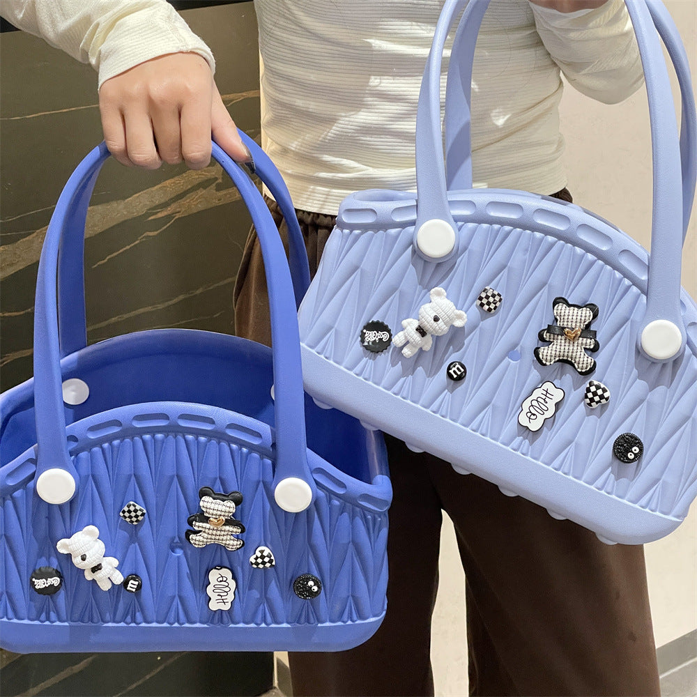 Stylish Handbag - Spacious with Decorative Elements(Beige)