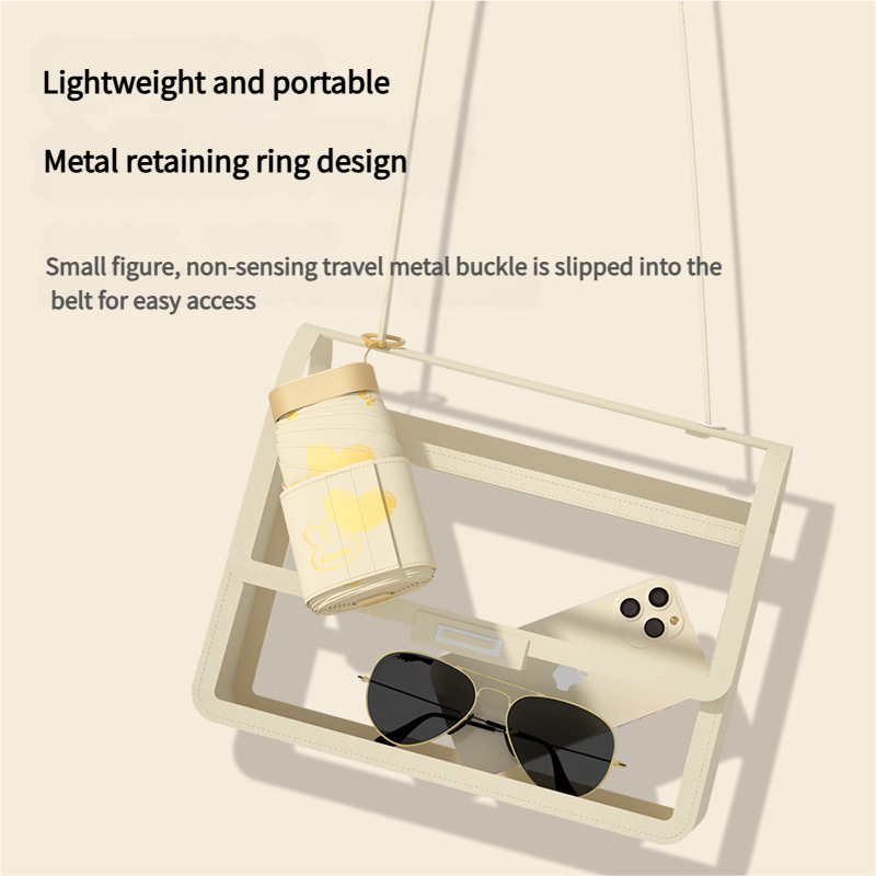 Ultra-Compact 7-Fold Folding Umbrella - UPF50+ Sun Protection & Portable Clip Design(light blue)