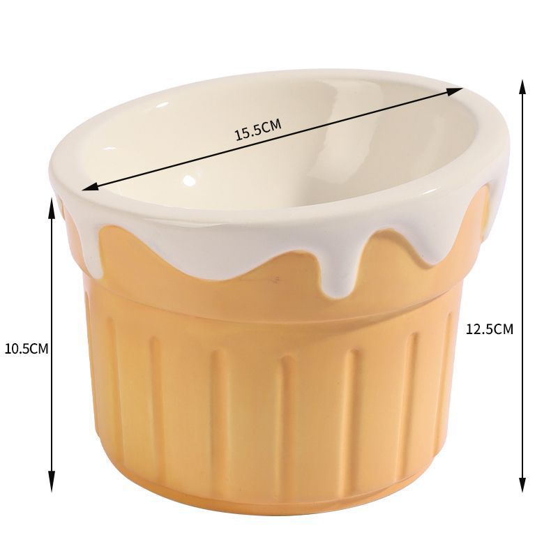 Premium Elevated Pet Bowl with Ergonomic 15? Tilt & Large Capacity(ice-cream cone)