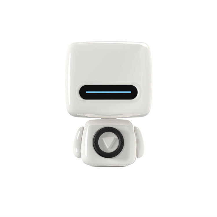 Mini Robot Style Bluetooth Speaker - Portable, 8-9 Hr Playtime, Built-in Mic & Lanyard(White)