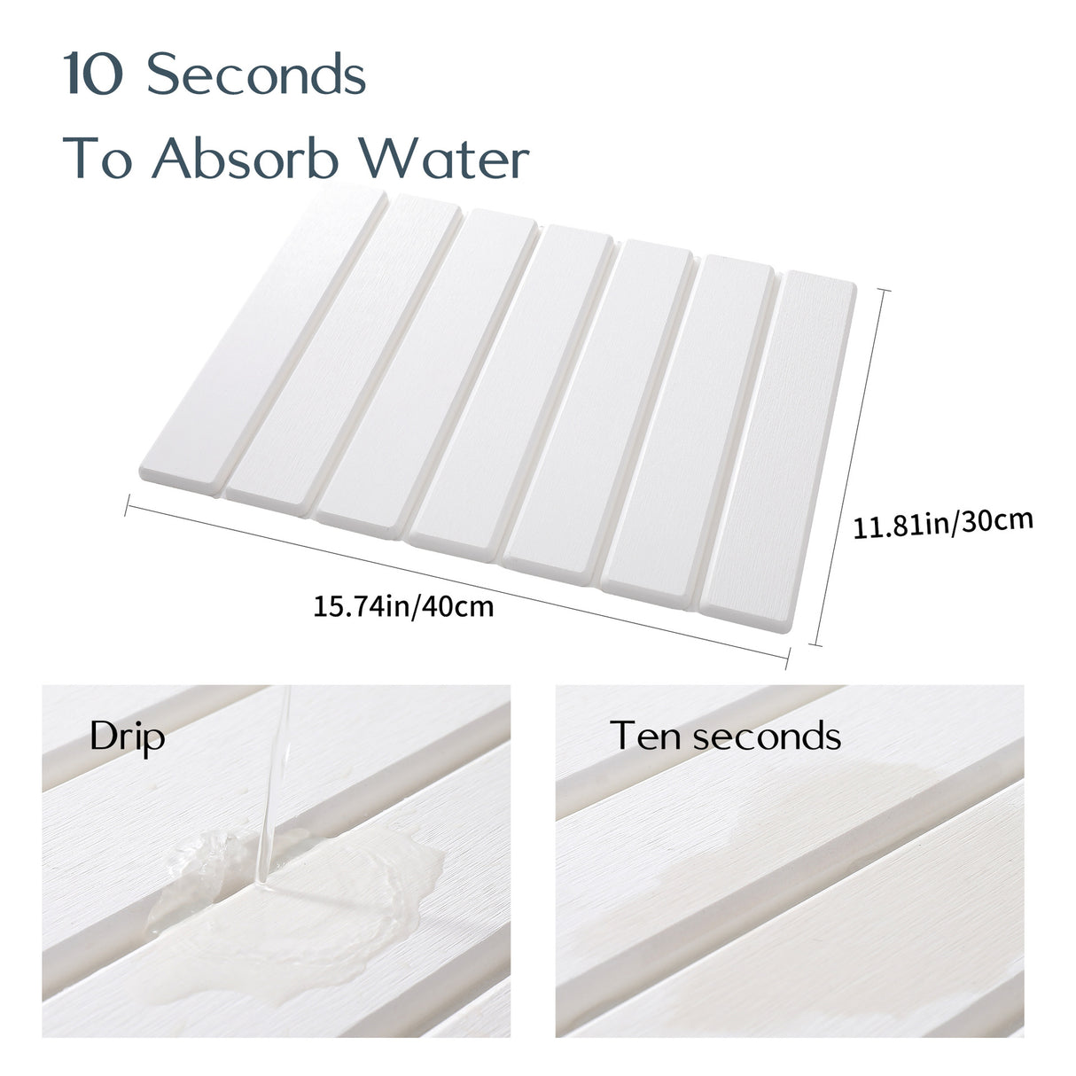 Folding Diatomaceous Earth Countertop Drain Mat - Quick Dry, Non-Slip & Easy Clean Absorbent Pad(dark grey)