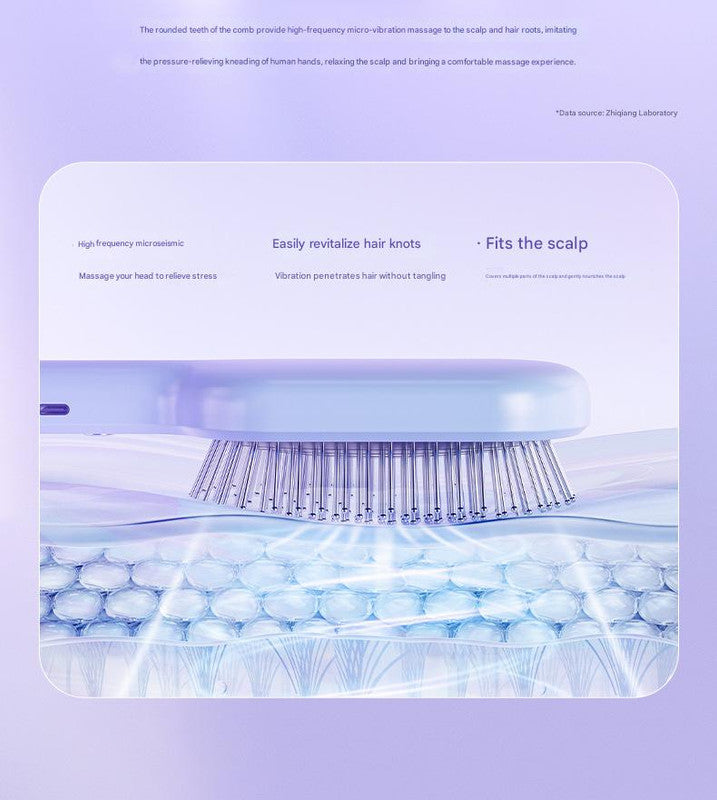 Electric Ionic Vibrating Massage Hairbrush - 3-Mode Sonic Scalp Massager & Detangler with LCD Display(Red)