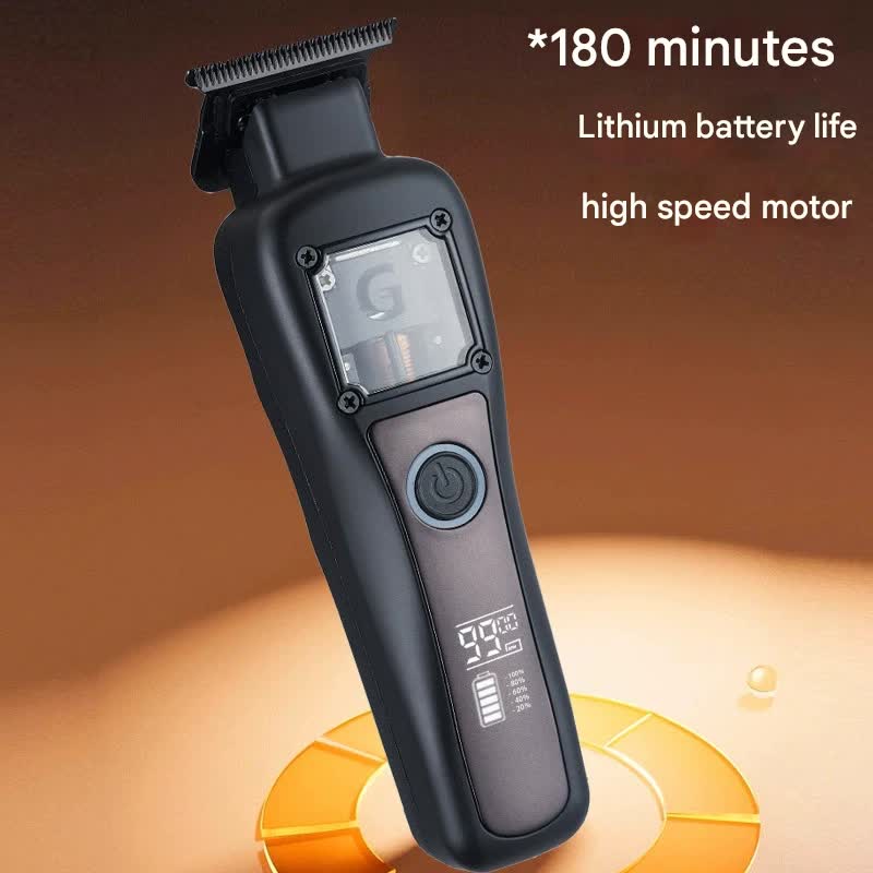 Professional Cordless Hair Clipper with Magnetic Motor - 9900 RPM, 180 Min Runtime, LCD Display & Dual Charging(red)