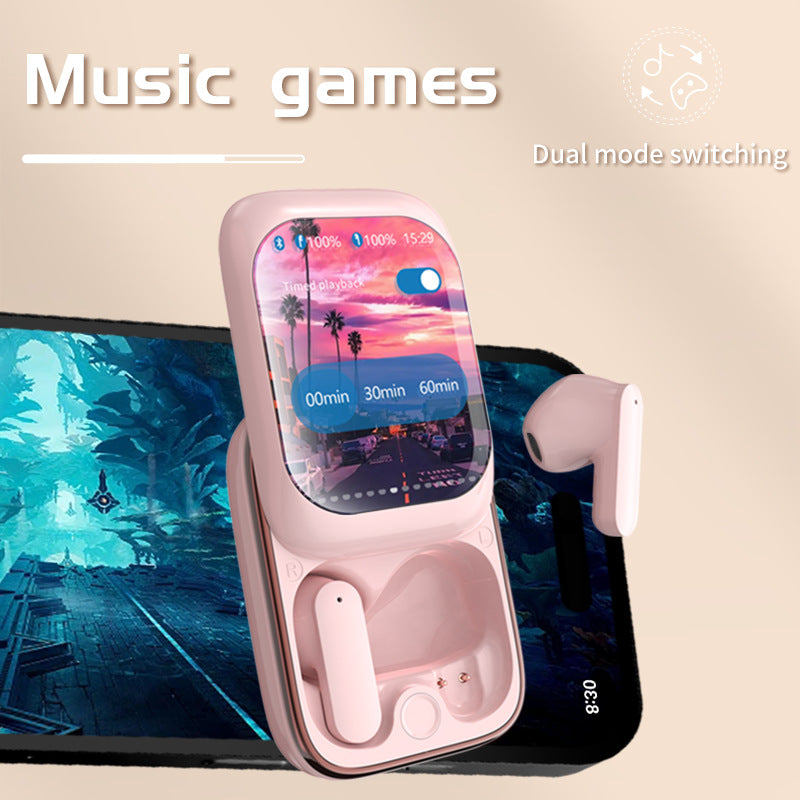 TWS Wireless Earbuds with LED Touch Screen Charging Case - Bluetooth 5.3, HIFI Sound, Standalone Music Playback & Game Mode(black)