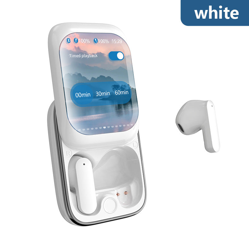 TWS Wireless Earbuds with LED Touch Screen Charging Case - Bluetooth 5.3, HIFI Sound, Standalone Music Playback & Game Mode(white)