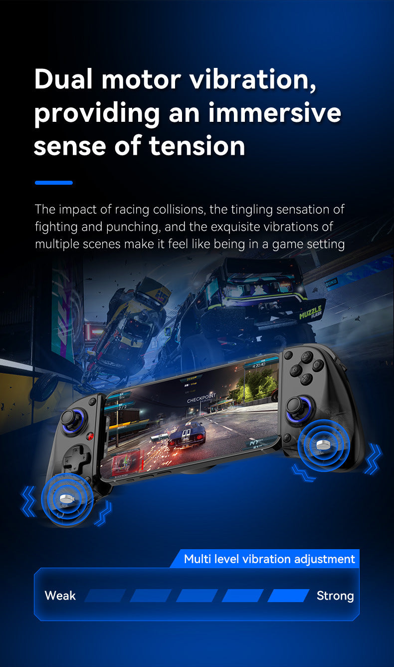 Multi-Platform Telescopic Gaming Controller - Hall Triggers, Esports 3D Joysticks & Macro Programming(white)