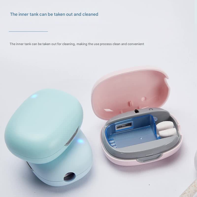 Portable UVC Toothbrush Sterilizer Case - 5-Minute Automatic Sanitizer, USB-C Rechargeable(white)