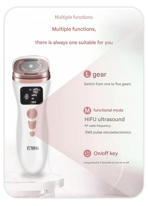 3-in-1 Facial Firming & Anti-Wrinkle Device with HIFU, RF & EMS Technology(black)