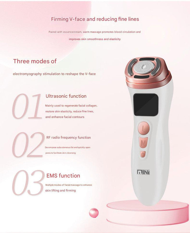 3-in-1 Facial Firming & Anti-Wrinkle Device with HIFU, RF & EMS Technology(black)