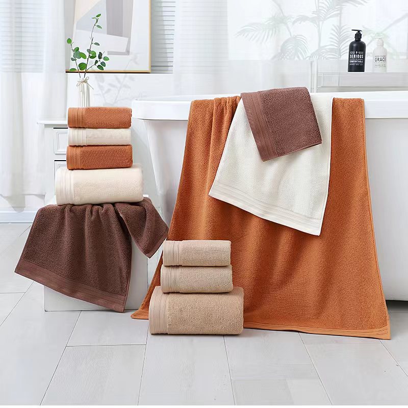 Luxury Combed Cotton Towel Collection - Highly Absorbent, Soft & Durable for Bath, Hand, and Face(Caramel)