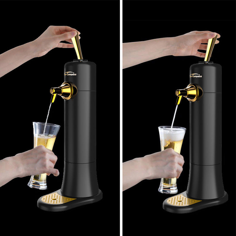 Ultrasonic Beer Foam Creator & Dispenser - Portable Tap for Canned & Bottled Beer with Cooling System(black)