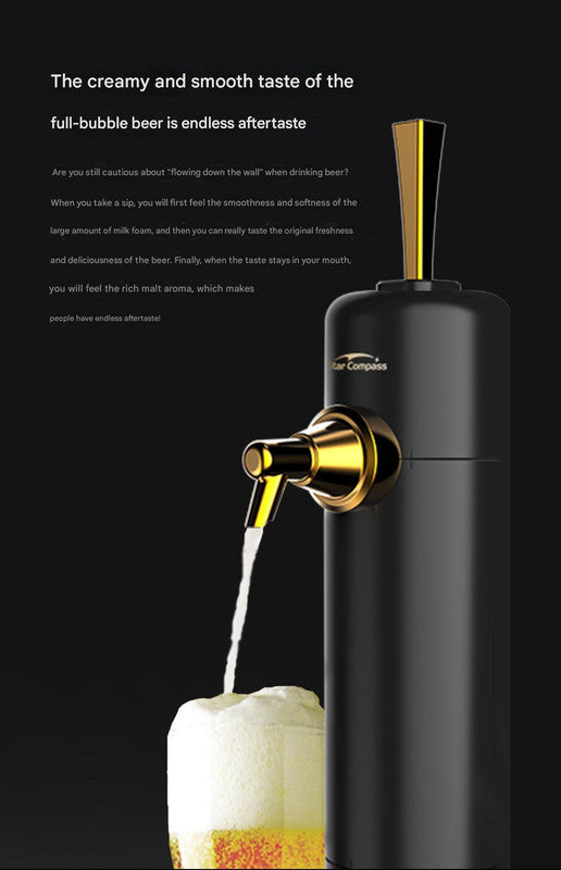 Ultrasonic Beer Foam Creator & Dispenser - Portable Tap for Canned & Bottled Beer with Cooling Syste