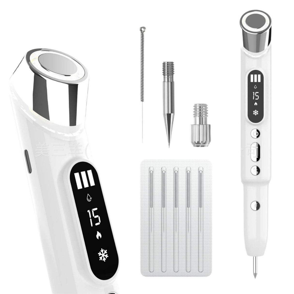 Advanced 3-in-1 Skin Care Device: 15-Level Spot Remover Pen with Hot & Cold Facial Therapy(White)