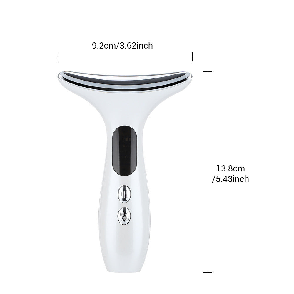 Multi-Function Neck & Face Beauty Device - 4-in-1 LED Light Therapy, EMS Lifting & Anti-Wrinkle Massager(White)