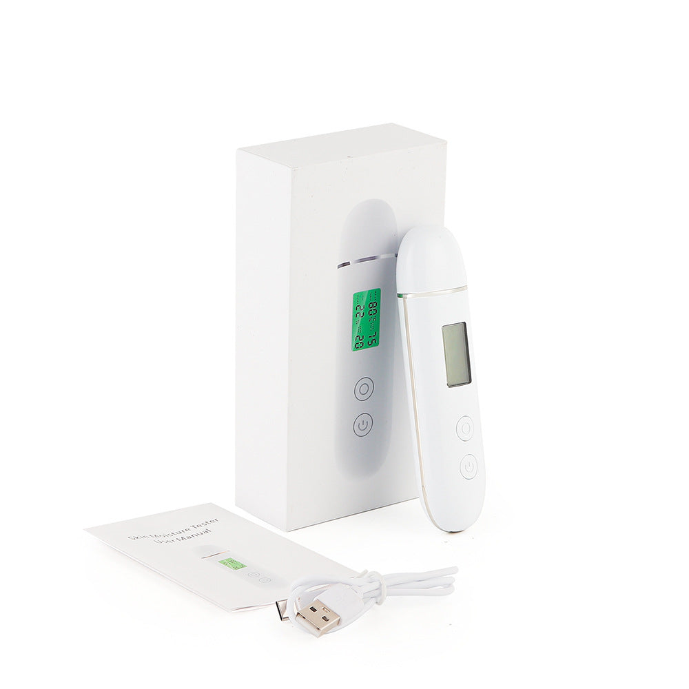 Smart Skin Analyzer with Multi-Function Detection - Measures Hydration, Oil, Elasticity, Skin Age & Fluorescent Agent Test(White)