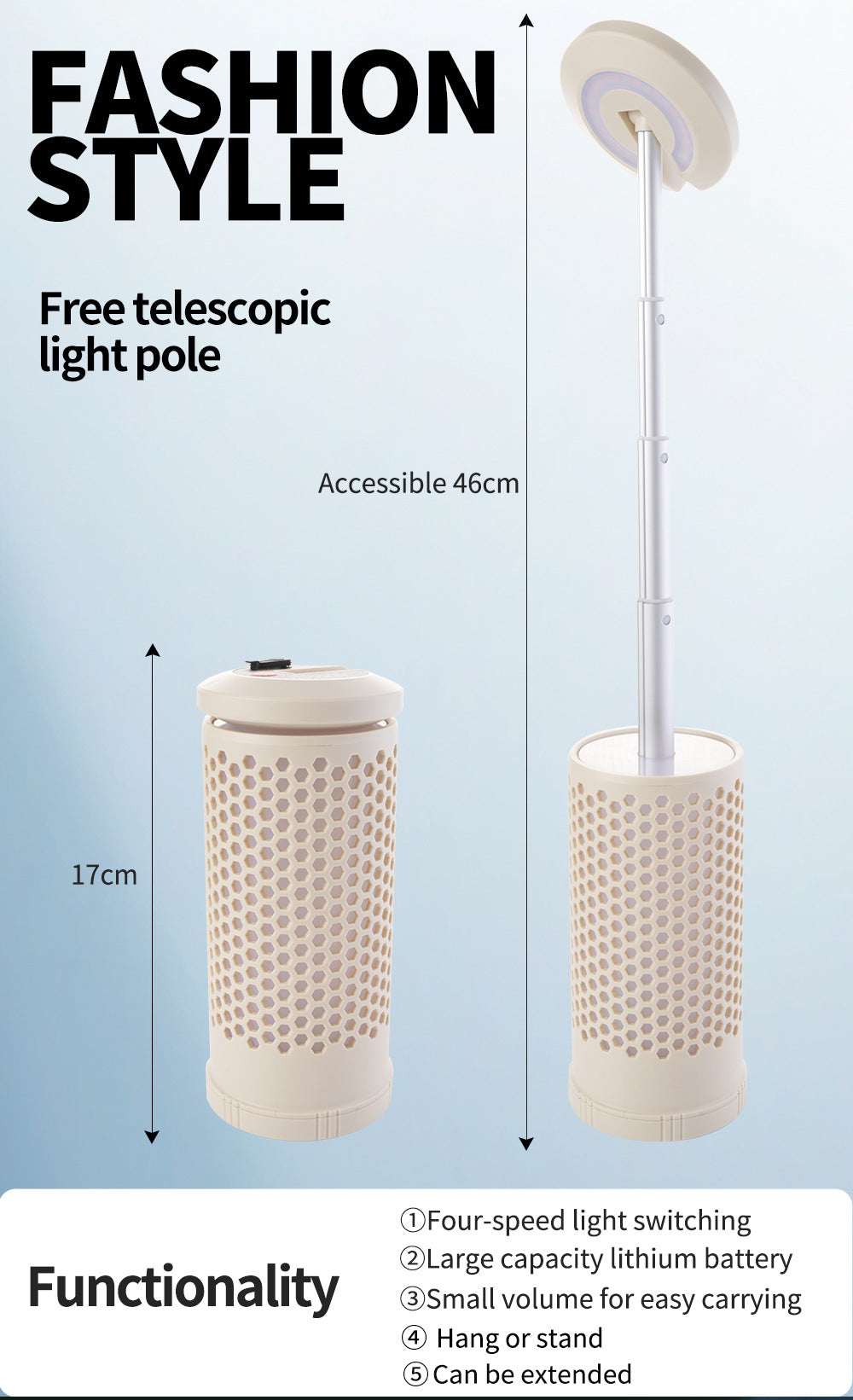 Collapsible LED Camping Lantern with 45-Hour Battery Life, USB-C Charging & Atmosphere Lighting(Khaki)