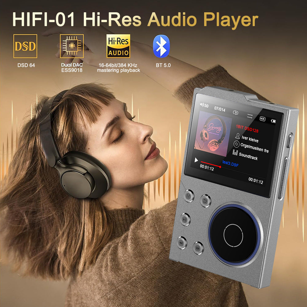 Portable Hi-Res Digital Audio Player - DSD, Dual DAC, Bluetooth 5.0, Expandable Storage(Grey 16GB + 32GB)