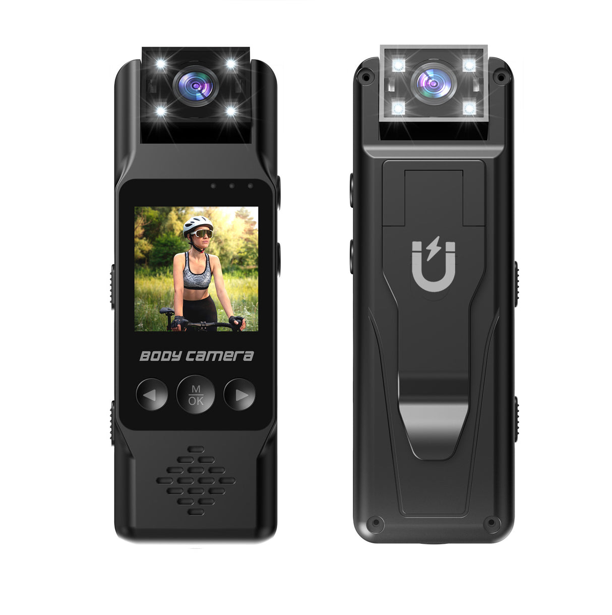 Mini Body Camera with 180 Rotatable Lens, Night Vision & Motion Detection - 1.3 Screen 1200mAh Battery(black+64G)"