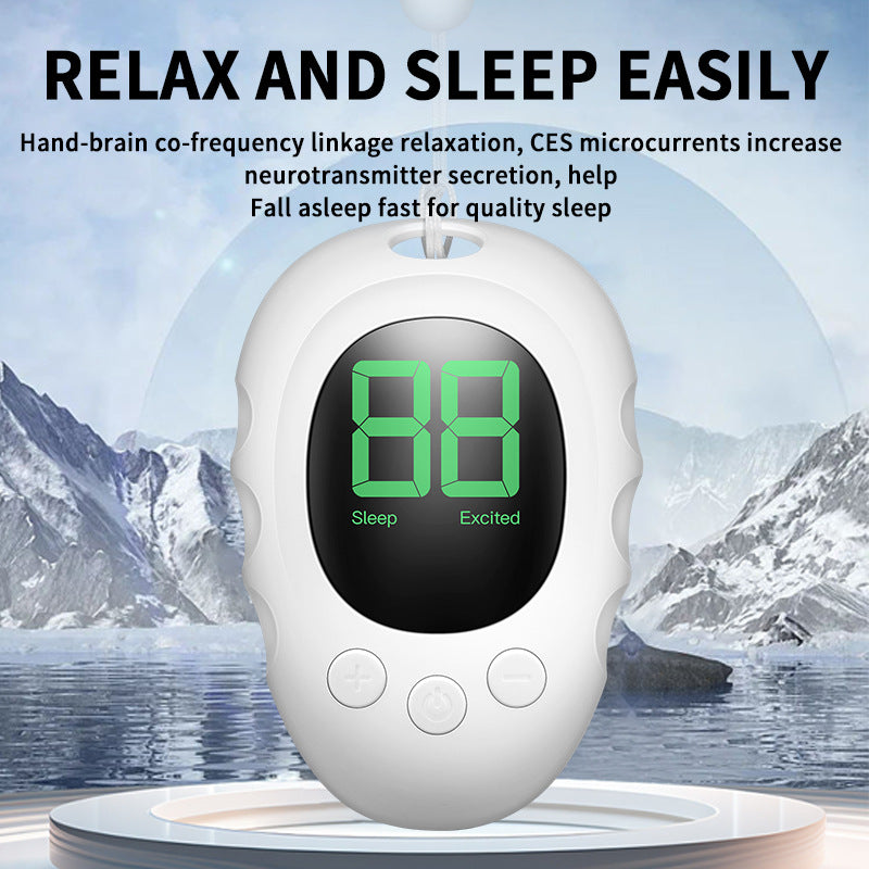 Handheld Microcurrent Sleep Aid Device - USB Rechargeable Pulse Massager for Relaxation & Deep Sleep(black)