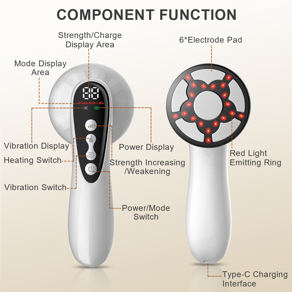 Advanced Multi-Technology Body Contouring Device - 5-in-1 Skin Firming, Muscle Toning & Rejuvenation Tool(White)