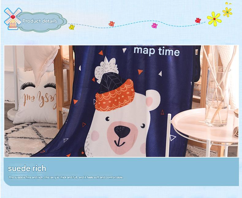 Ultra-Soft Kids Plush Fleece Blanket - Cozy Cartoon Animal Throw for All Seasons (Bear)