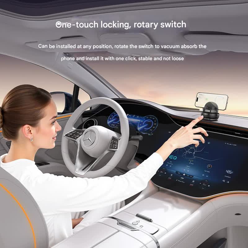Universal Car Dashboard Phone Holder with Rotary Suction Cup & 360° Rotation(black)