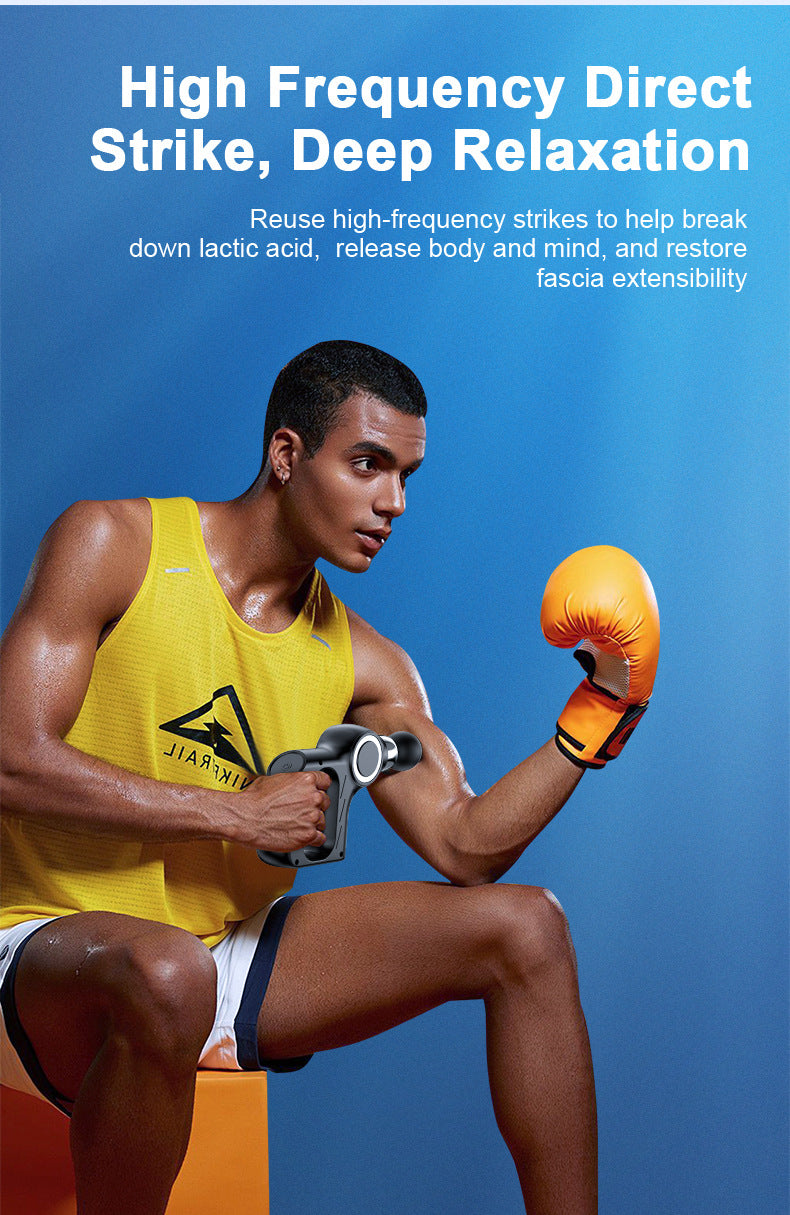 Professional Deep Tissue Percussion Massage Gun - 30 Speeds, 6 Heads & LCD Touch Screen(green)