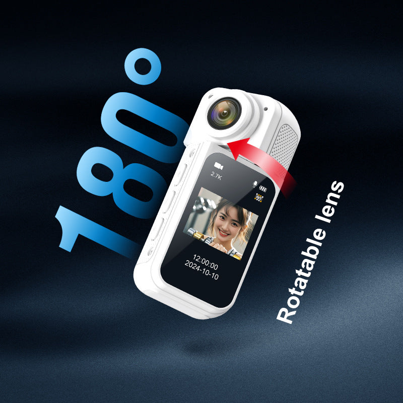Thumb-Sized 2.7K Camera with 180 Rotatable Lens & Magnet Mount - Capture Your World Hands-Free(black+64G)