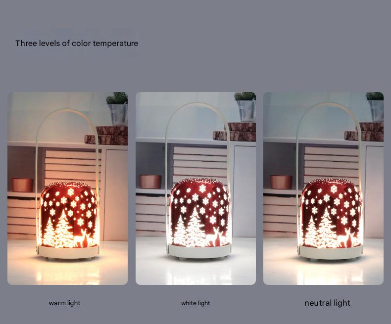 Portable Christmas LED Lantern - Dimmable, 3 Color Temps, 5200mAh Battery & Memory Function(Green)