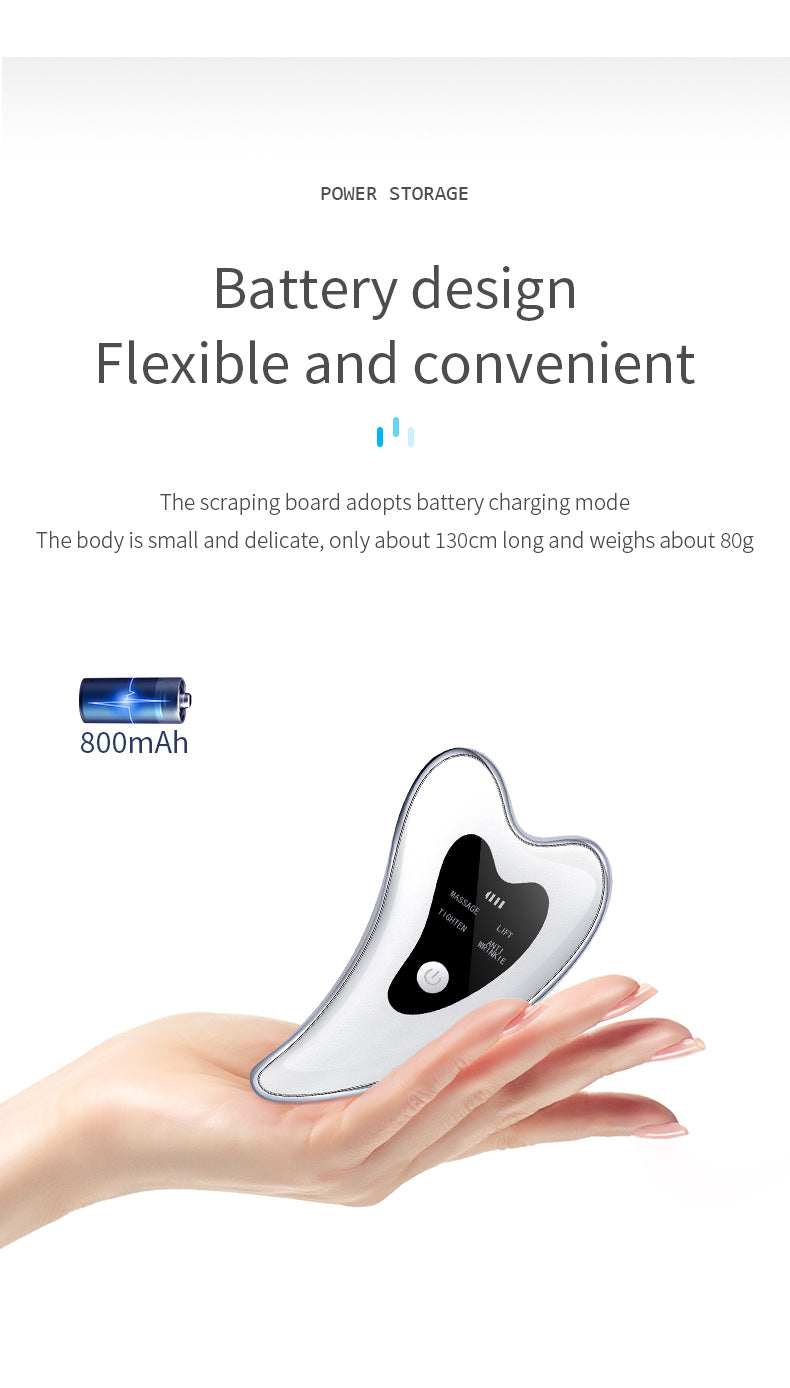 Electric Gua Sha Facial Massager with Heat, Vibration & LED Light Therapy - 4-in-1 Scraping Tool for Face Lifting, Skin Tightening & Anti-Wrinkle(