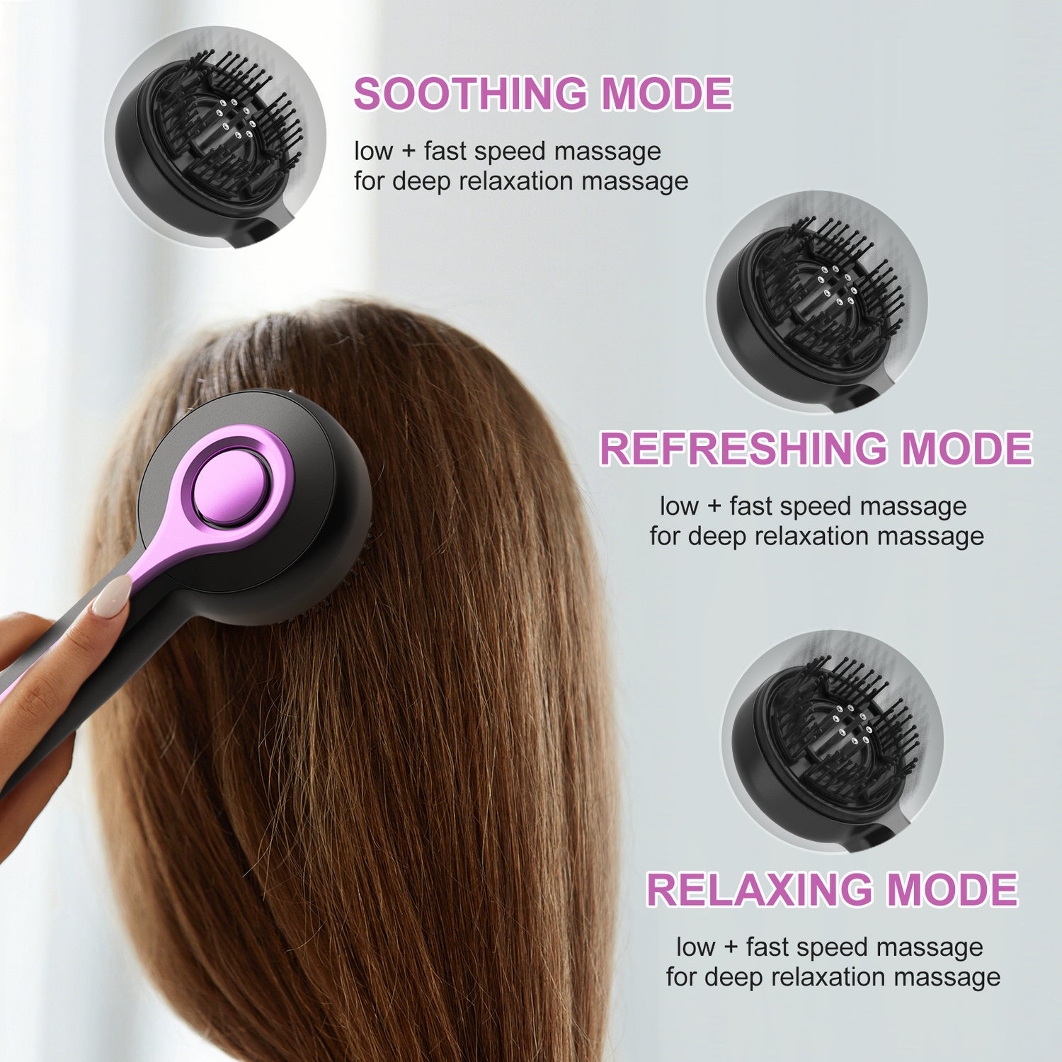 Electric Scalp Massager & Essential Oil Applicator Brush - 360 Kneading, 3 Modes, USB-C Rechargeable(black)