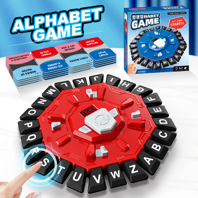 2pc Electronic Alphabet Categories Game - Fast-Paced Word Challenge for Family Fun(red)