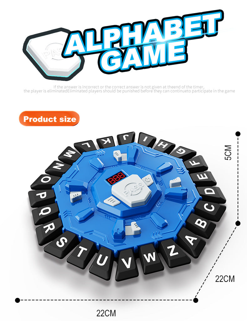 2pc Electronic Alphabet Categories Game - Fast-Paced Word Challenge for Family Fun(red)