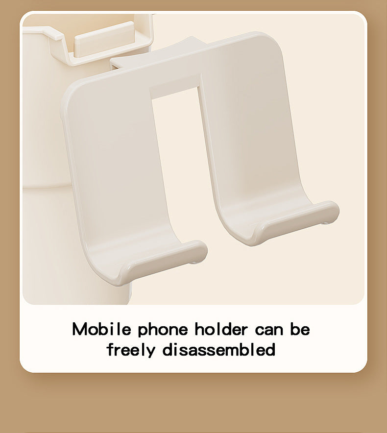 Multi-Purpose Anti-Spill Cup Holder with Suction Base & Detachable Phone Stand(black)