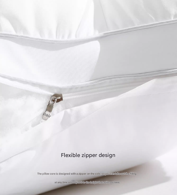 Grey Luxury Adjustable Bed Pillow Set (2-Pack) - Hotel Quality Down Alternative for Ultimate Neck Support & Comfort