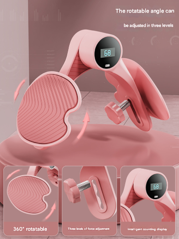 Pink Smart Kegel & Thigh Master with Counter - Adjustable Pelvic Floor Strengthening Device for Women, Inner Thigh & Glute Toner