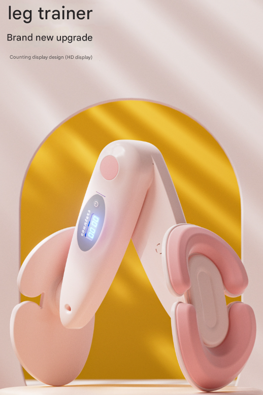 Pink Smart Kegel & Thigh Master with Digital Counter - Adjustable Pelvic Floor Trainer for Women's Home Workout