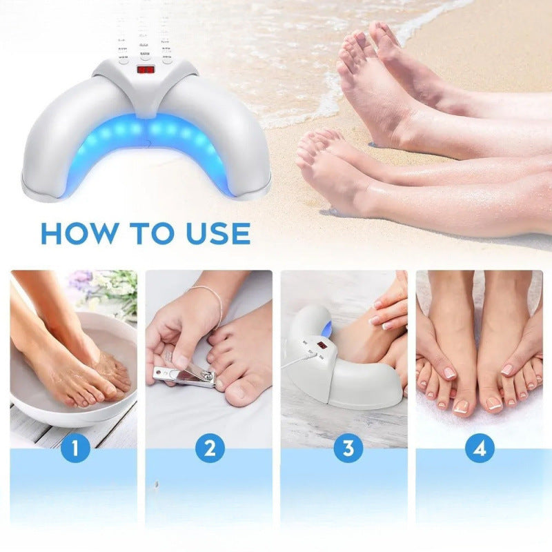 White Portable UV LED Nail Lamp - Open Arch Dryer for Gel Polish with Smart Sensor & 3 Timers