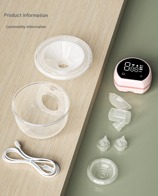 Blue Hands-Free Wearable Electric Breast Pump - Portable, Quiet & Rechargeable with LED Display