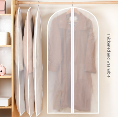 White Edge 10-Pack Hanging Garment Bags for Closet Storage - Translucent Dust-Proof Suit Covers, Washable & Reusable Coat Protectors (2 Sizes)