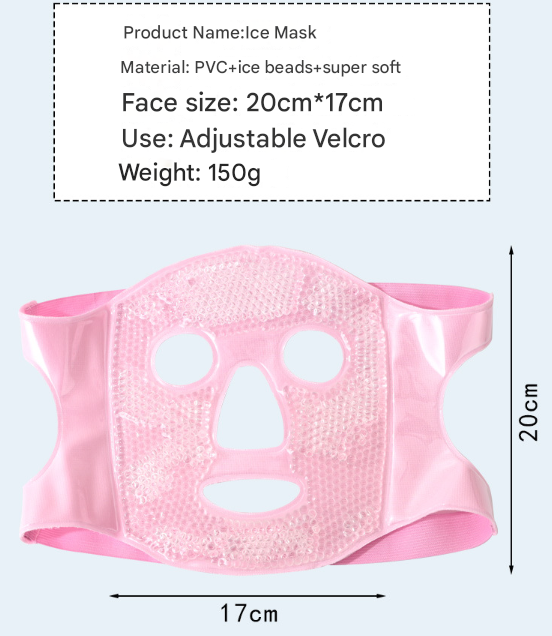 Pink Reusable Cooling Gel Bead Face Mask and Eye Mask Set - Soothing Therapy for Puffy Eyes, Headaches and Facial Relaxation