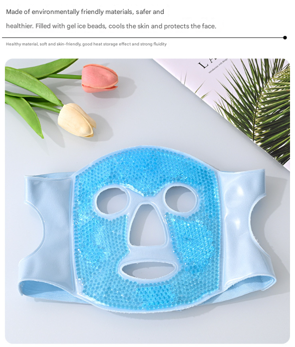 Purple Reusable Cooling Gel Bead Face Mask and Eye Mask Set - Soothing Therapy for Puffy Eyes, Headaches and Facial Relaxation
